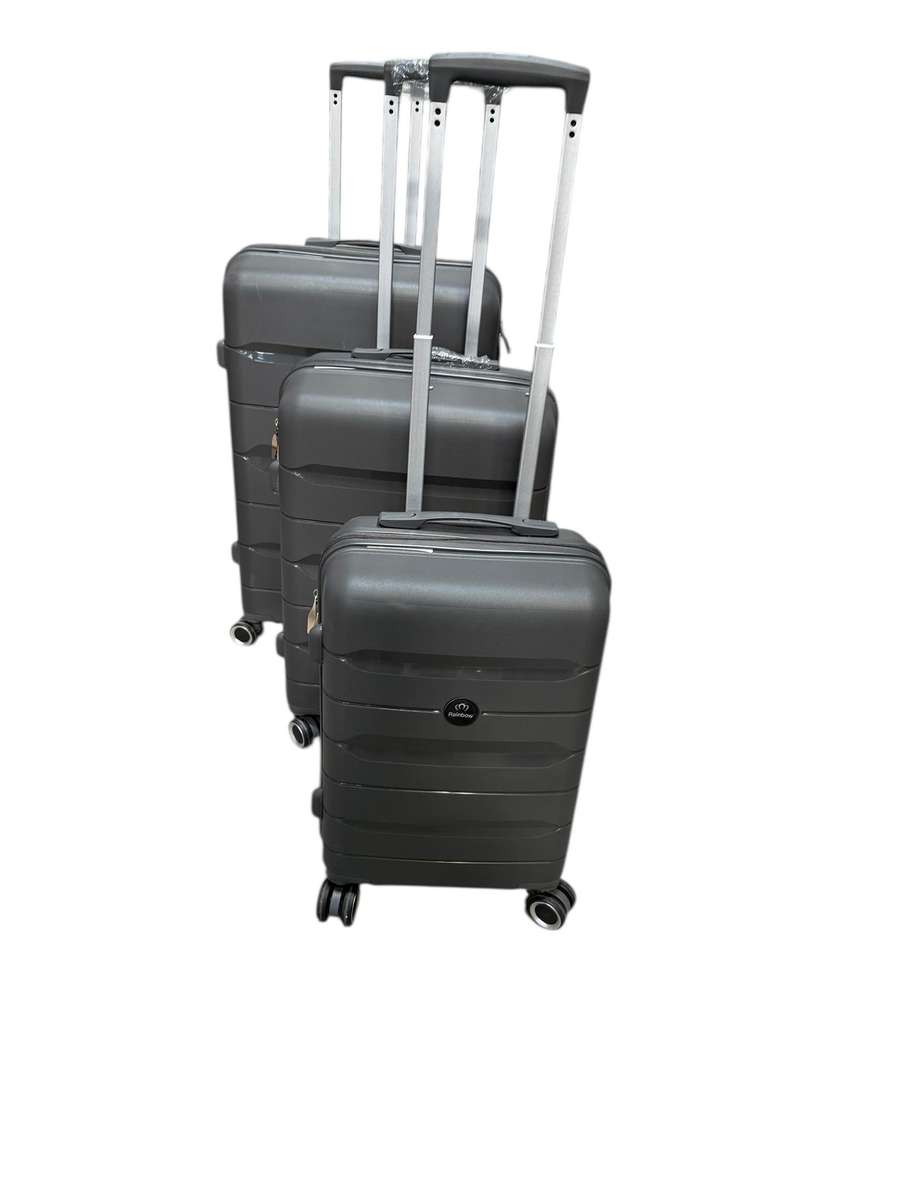 Premium 3-piece Hard Shell Luggage Set with 360° Rubber Spinner Wheels