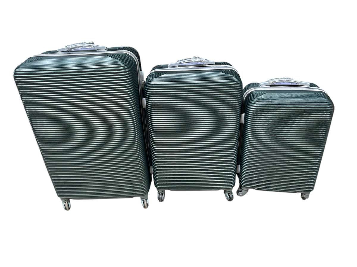 3 Piece Hard Outer Shell Luggage Set - Dark Green