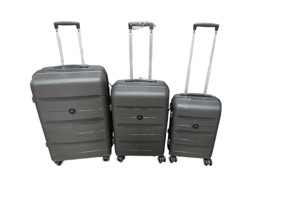Premium 3-piece Hard Shell Luggage Set with 360° Rubber Spinner Wheels