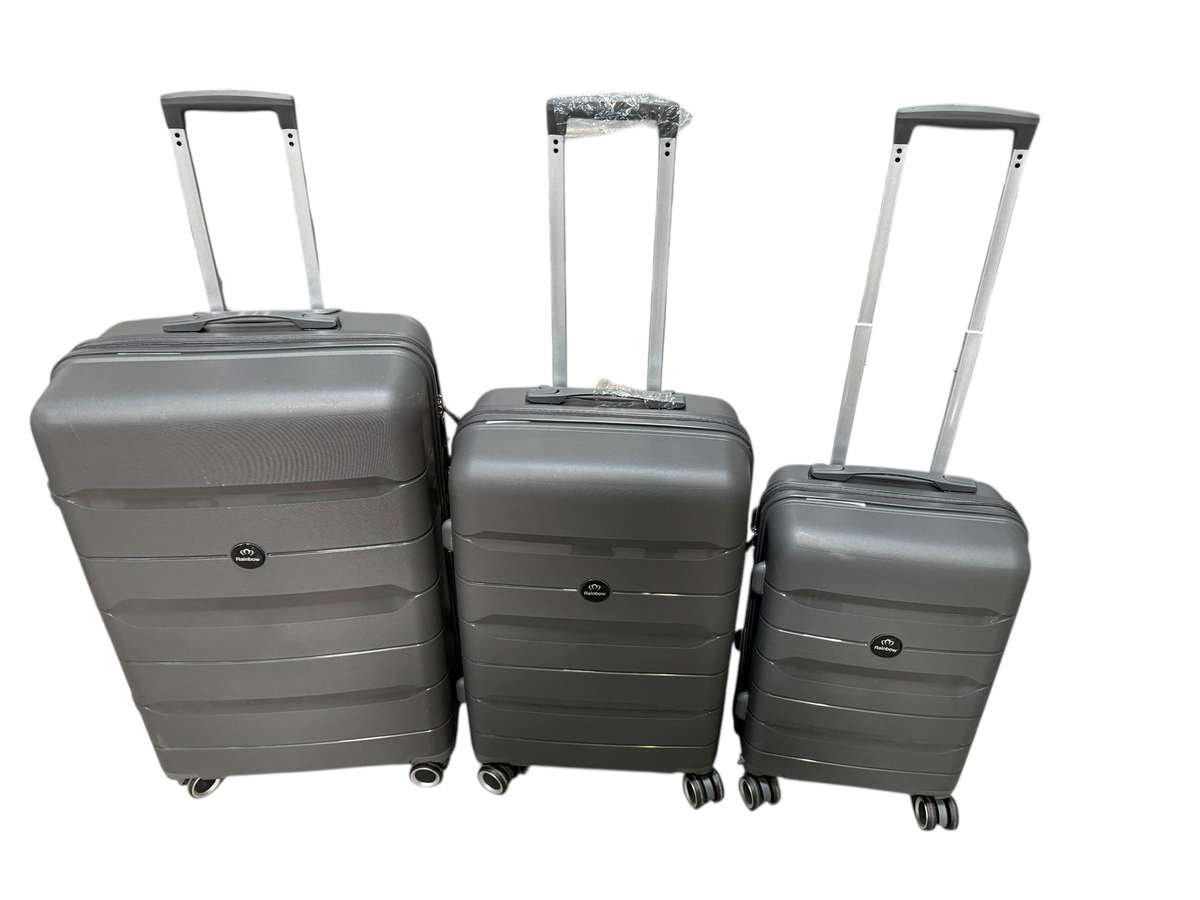 Premium 3-piece Hard Shell Luggage Set with 360° Rubber Spinner Wheels