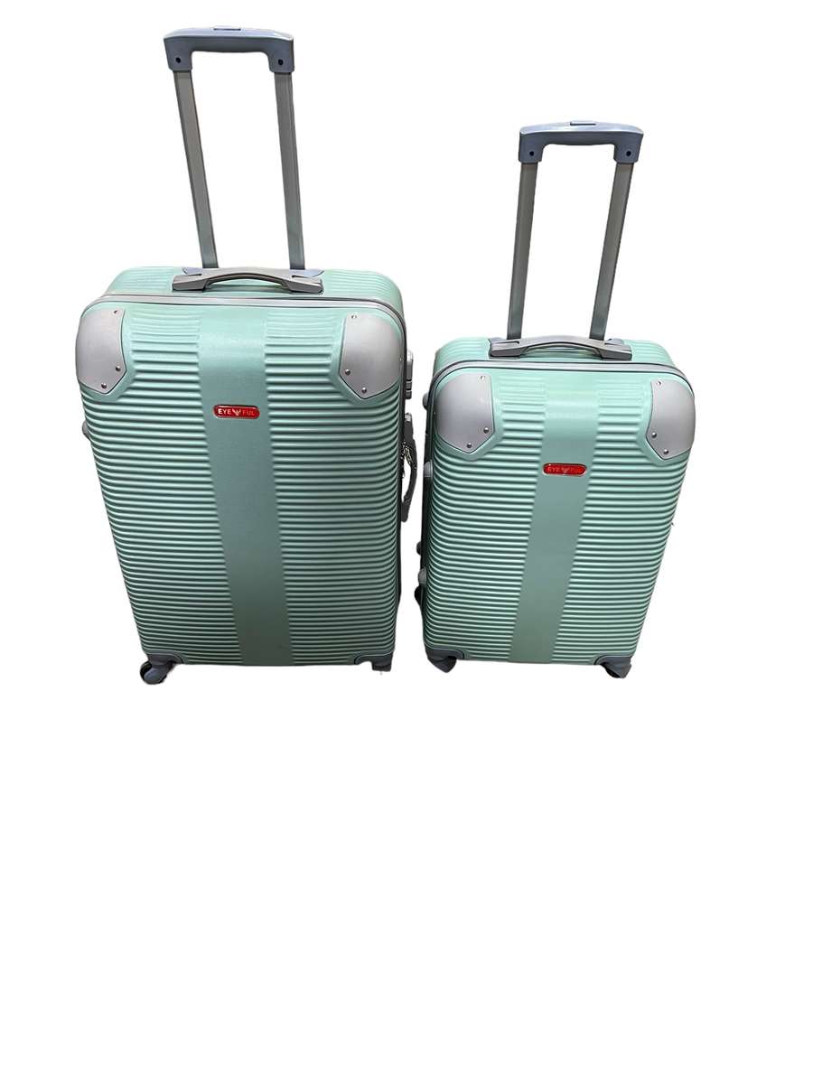 2 Piece Hard Outer Shell Luggage Set - GREEN