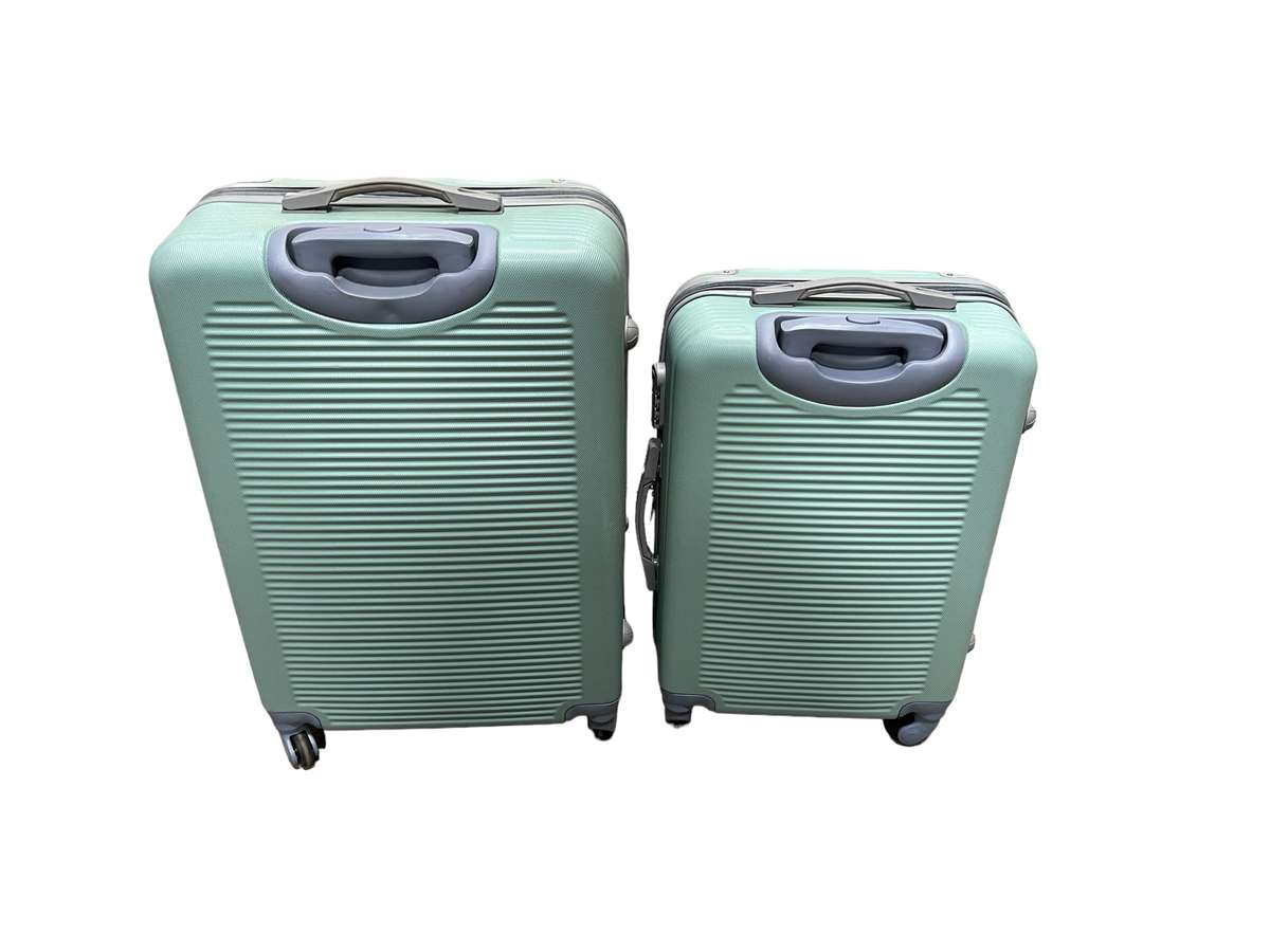 2 Piece Hard Outer Shell Luggage Set - GREEN