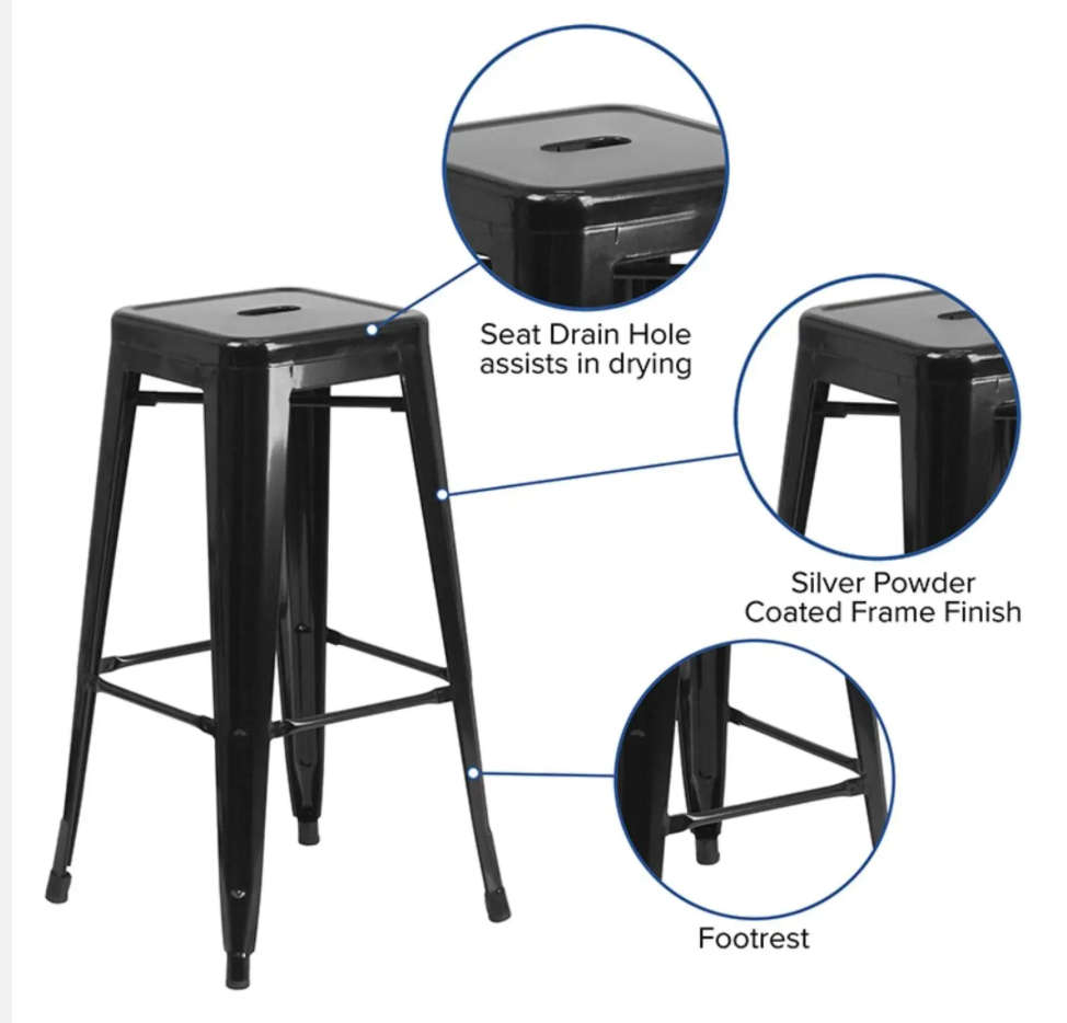 High Quality Kitchen Metal Stool Black - Display unit
