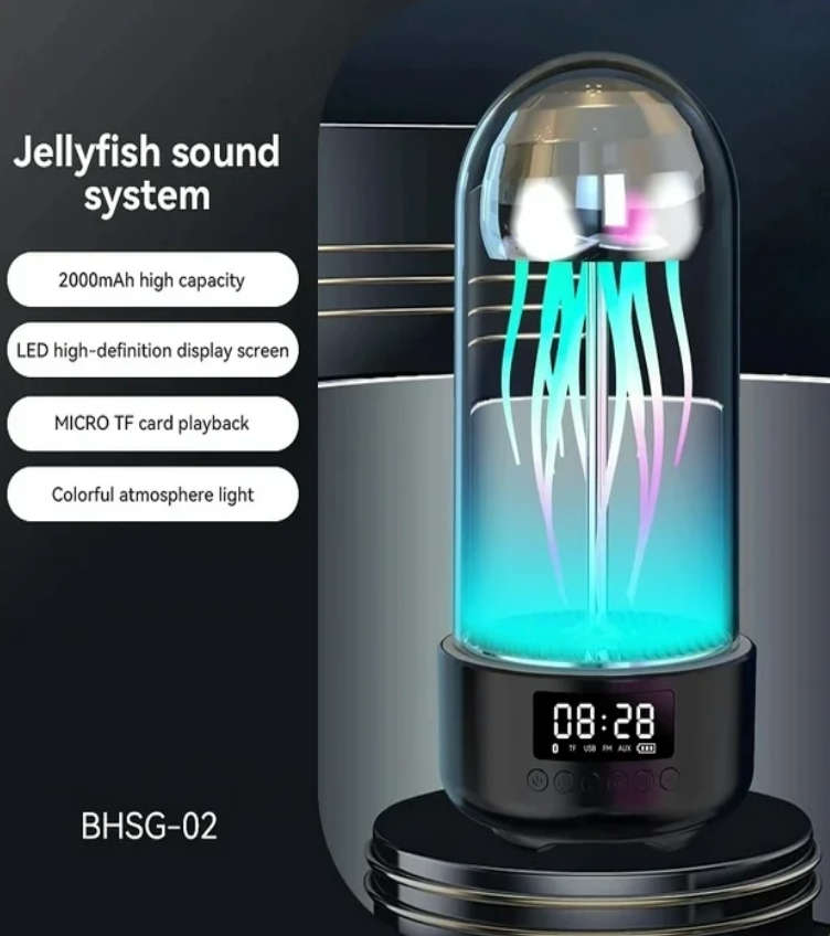Portable  Mechanical  Luminous Jellyfish Wireless Bluetooth Speaker Colorful Ambient Breathing Lamp
