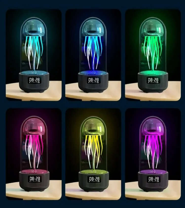 Portable  Mechanical  Luminous Jellyfish Wireless Bluetooth Speaker Colorful Ambient Breathing Lamp