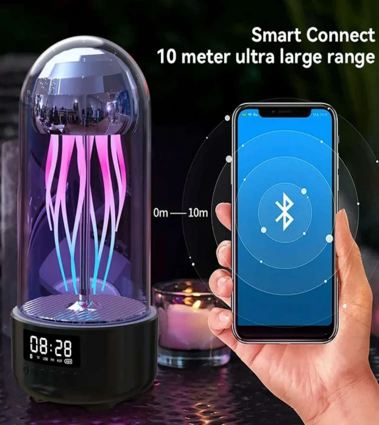 Portable  Mechanical  Luminous Jellyfish Wireless Bluetooth Speaker Colorful Ambient Breathing Lamp