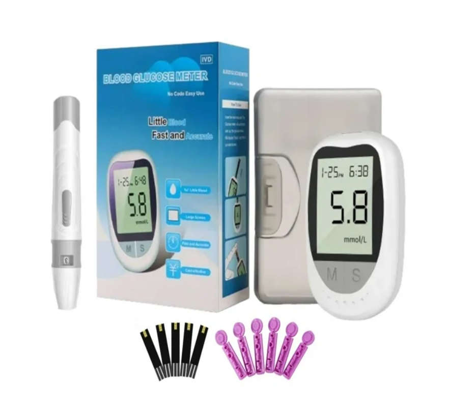 Blood Glucose Monitor Test Set with 50 Test Strips  , 50 Lancets Needles -Diabetes Monitoring Test