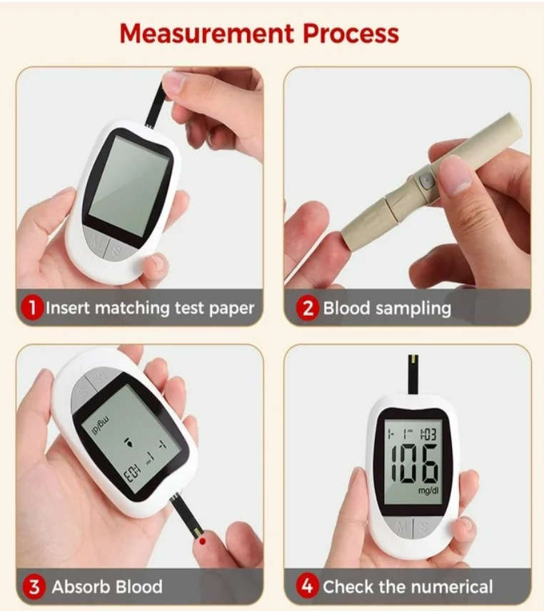 Blood Glucose Monitor Test Set with 50 Test Strips  , 50 Lancets Needles -Diabetes Monitoring Test