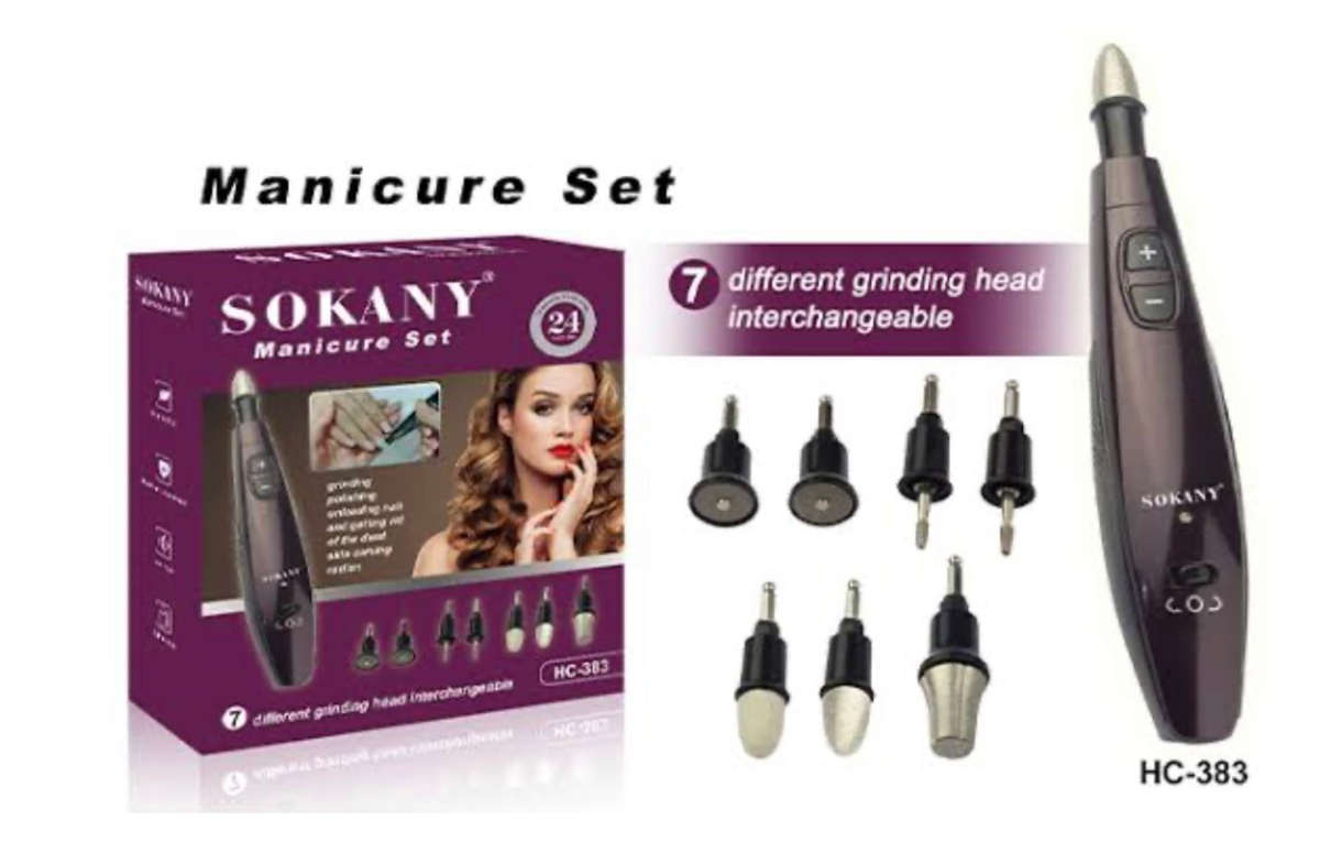 Sokany - Adjustible Speed Nail Manicure Set with 7 Different Grinding Heads