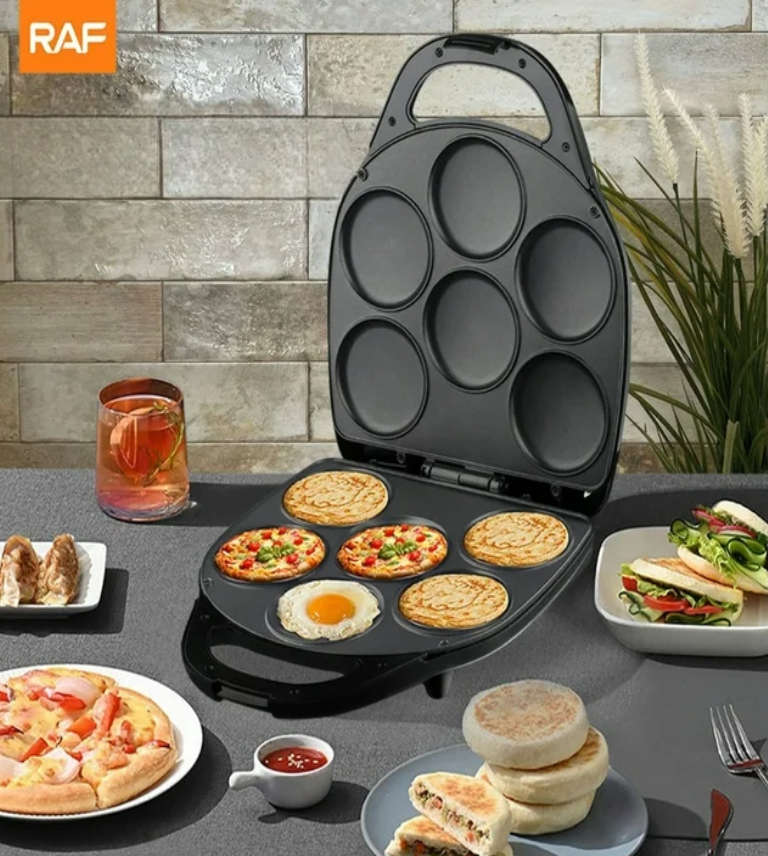 RAF Non Stick  Muffin 6 hole  Muffin Maker small Appliance to Make Pancakes RAF556 Black