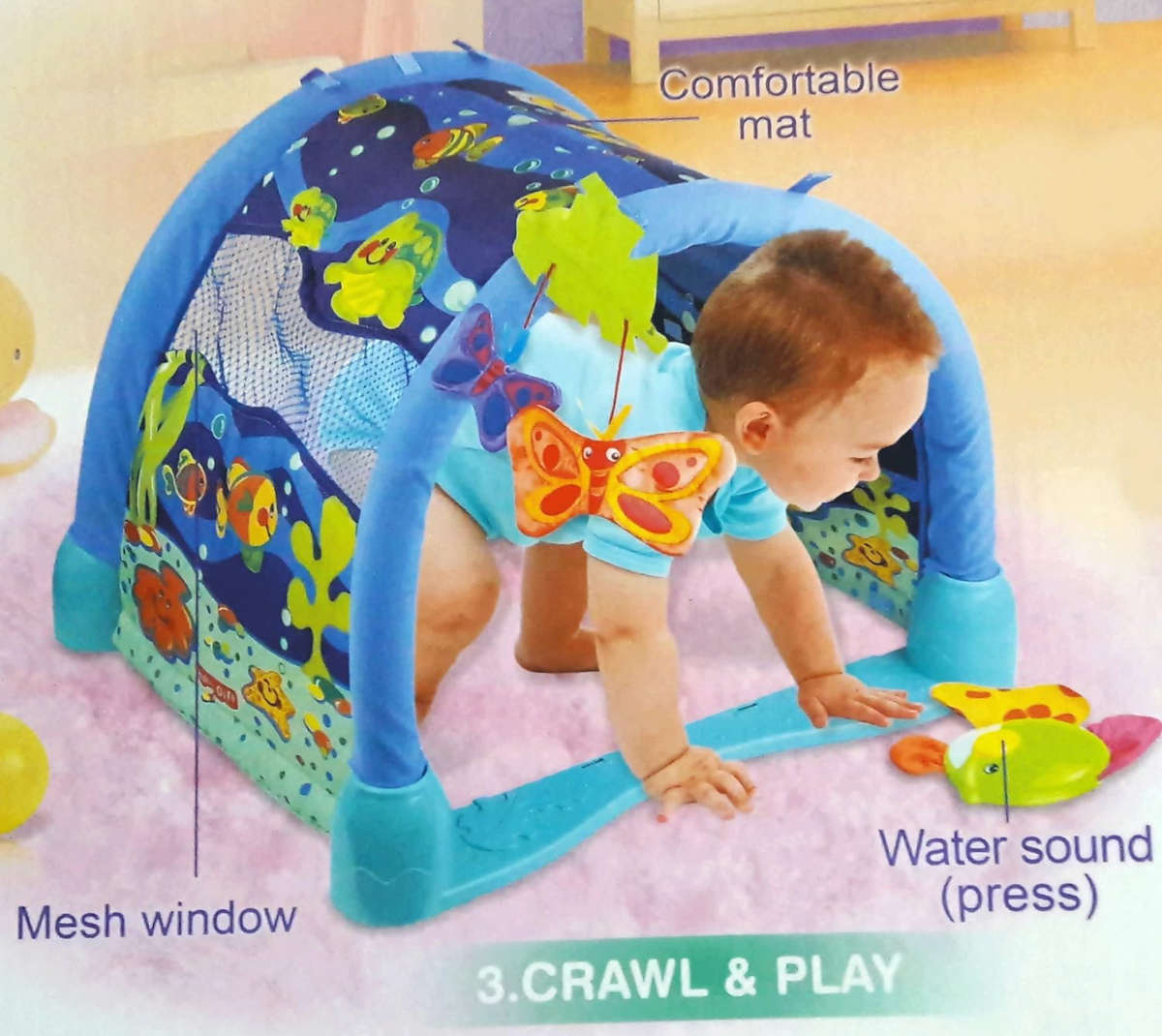 Baby Basket Play Gym Mat - Ocean Multi Colour