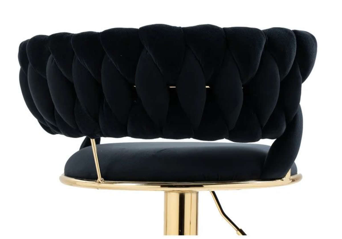 Black Velvet Swivel Bar Stool