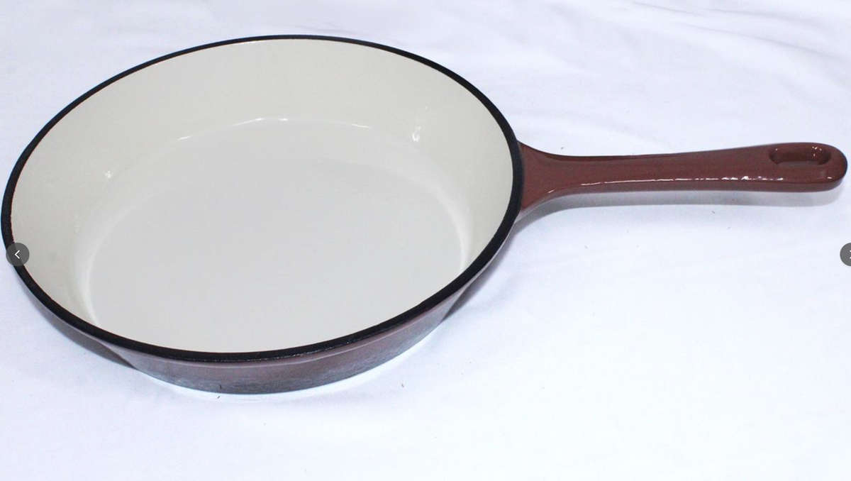 Cast Iron Fry Pan 26cm - Maroon New