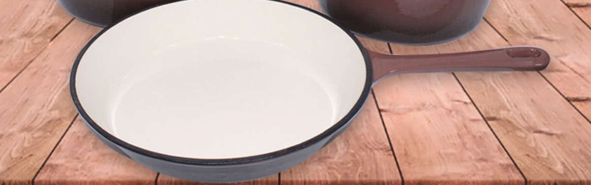 Cast Iron Fry Pan 26cm - Maroon New