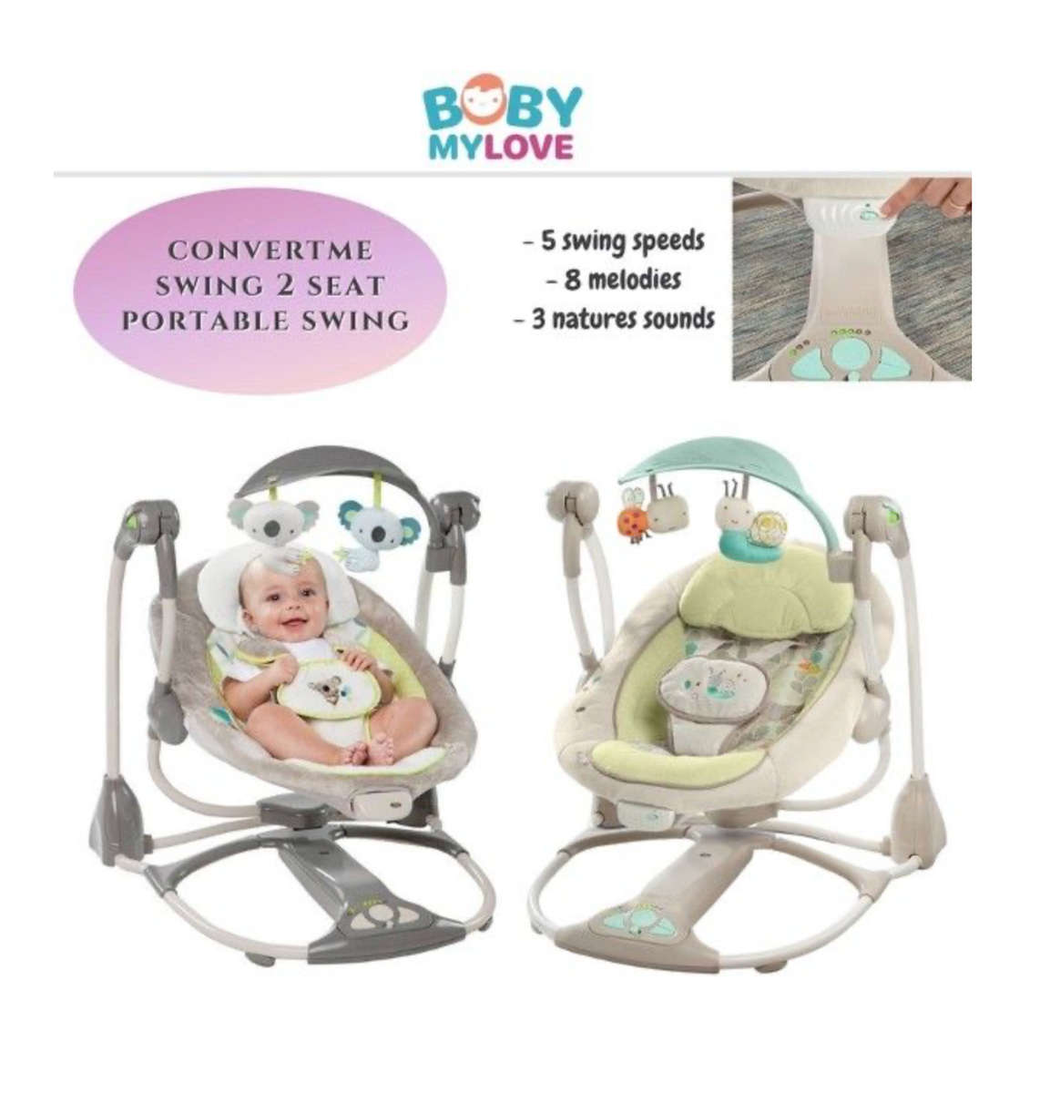 Convert Me Swing-2-Seat- Portable Swing - For Boys & Girls