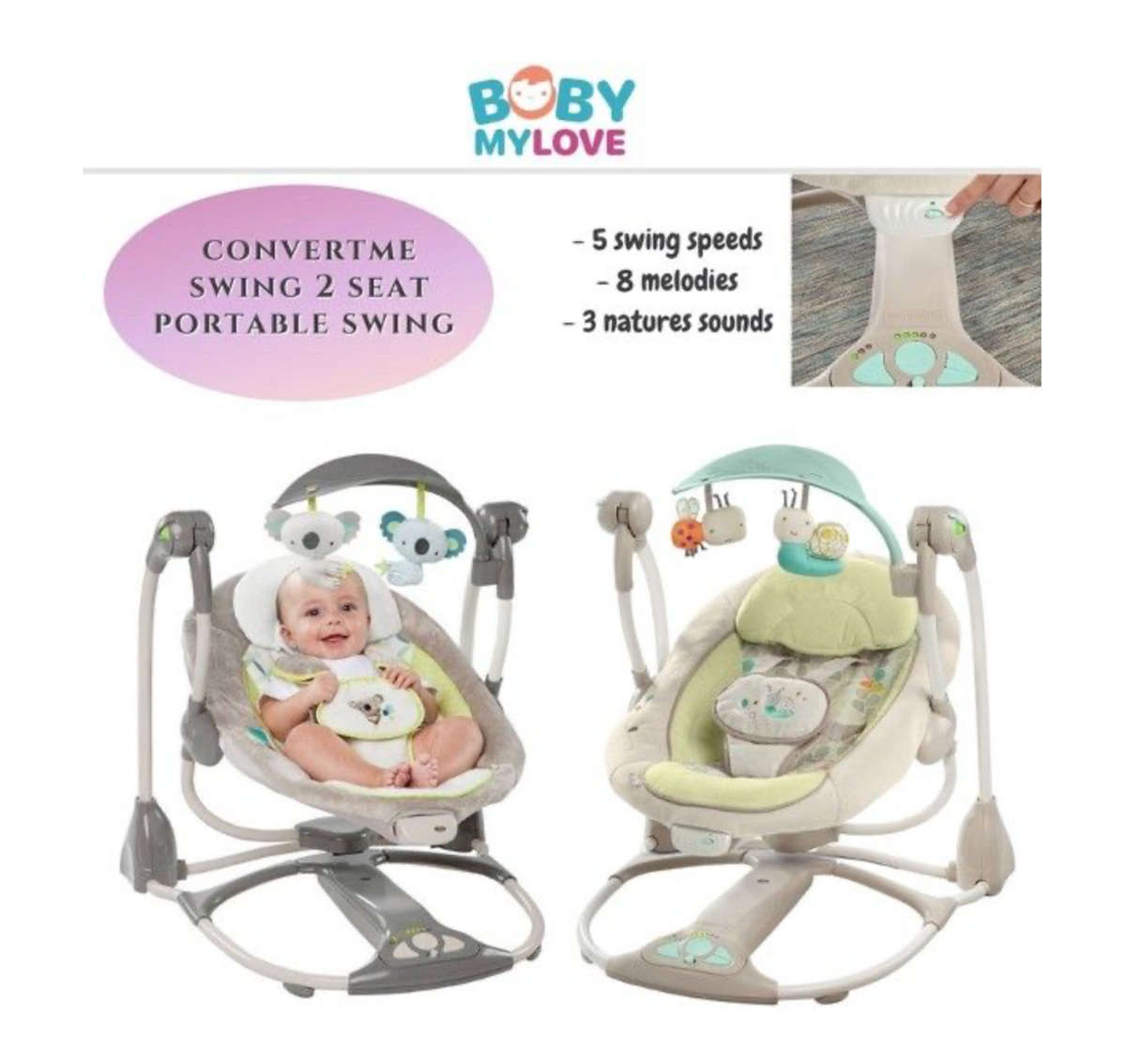 Convert Me Swing-2-Seat- Portable Swing - For Boys & Girls