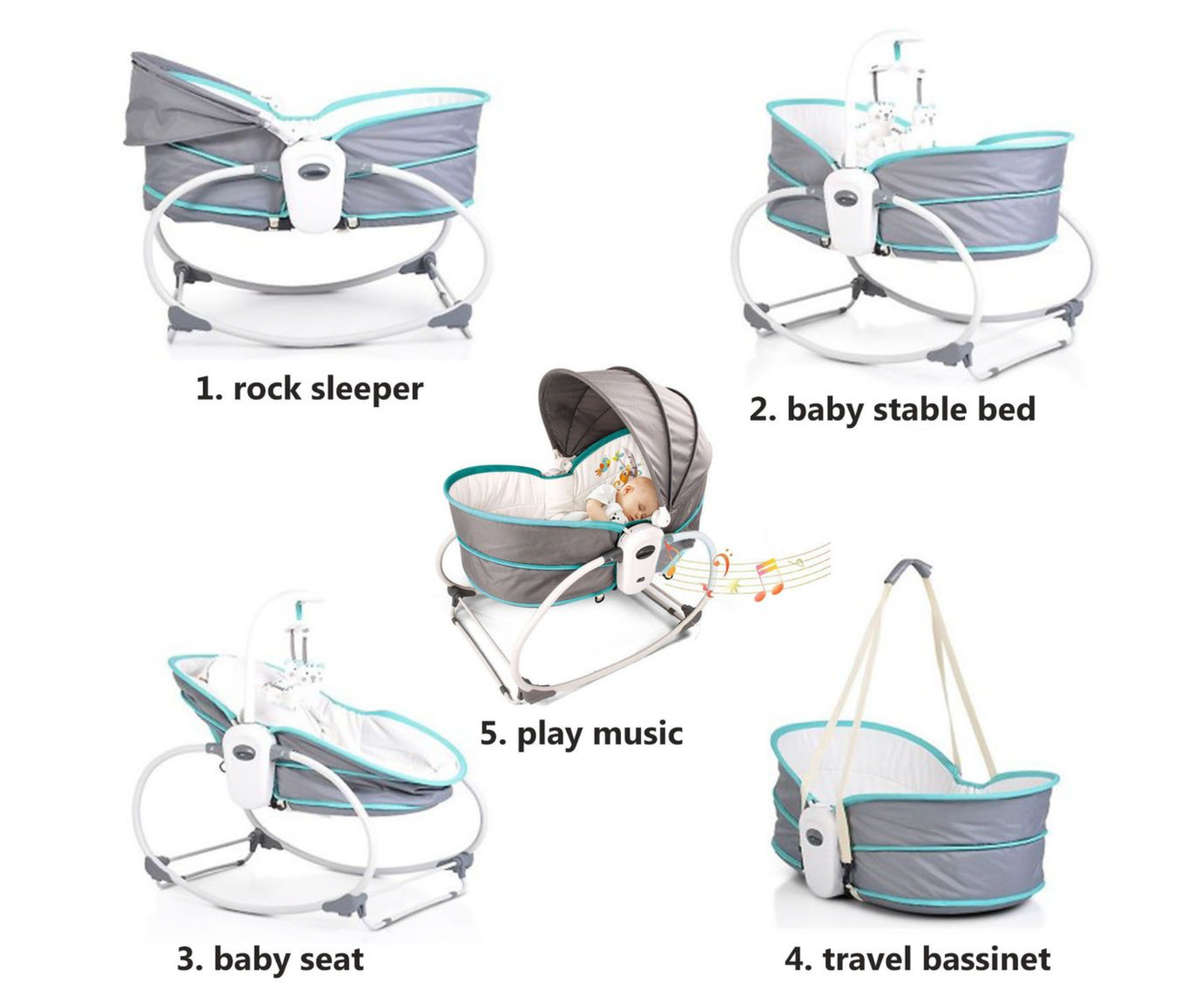 Baby Rocker Bassinet 5 in 1 - Green DEMO/DISPLAY UNIT