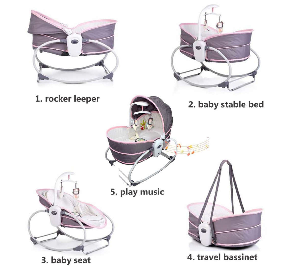 Baby Rocker Bassinet 5 in 1 - Green DEMO/DISPLAY UNIT