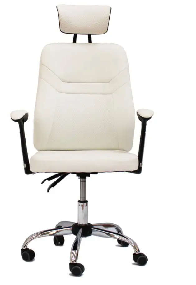 White Shubs Reclining Office Chair with Head and Arm rests