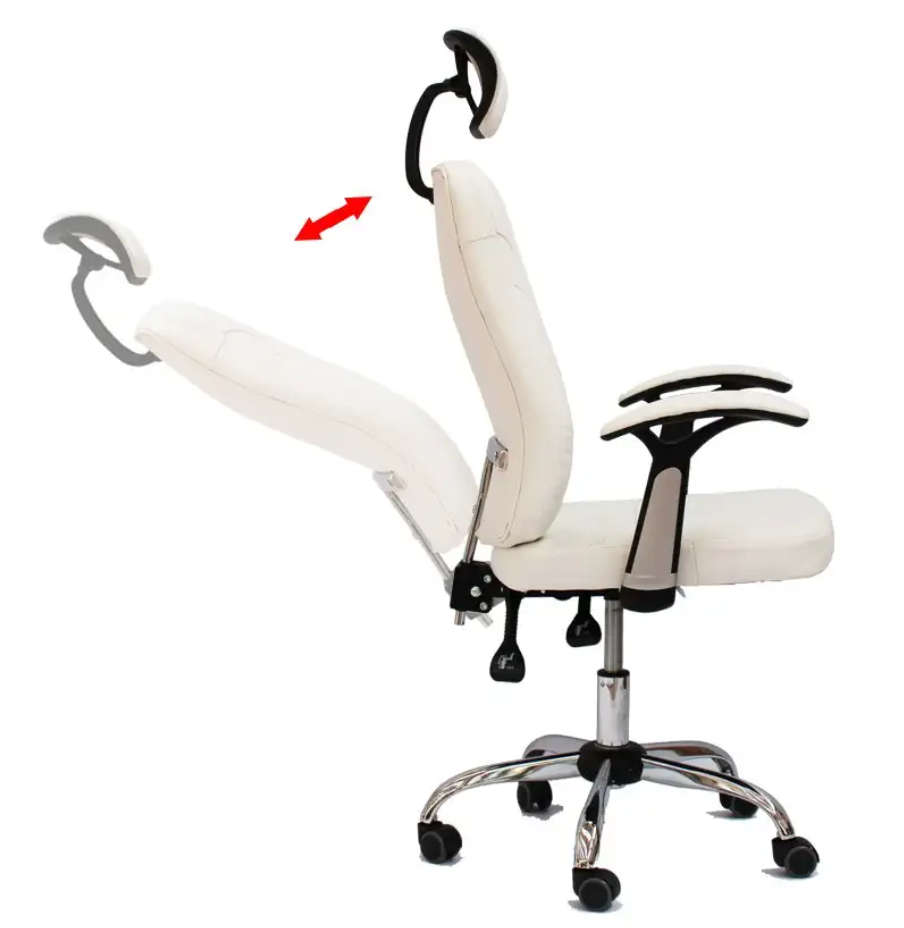White Shubs Reclining Office Chair with Head and Arm rests