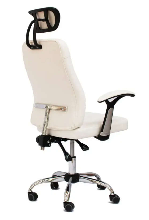White Shubs Reclining Office Chair with Head and Arm rests
