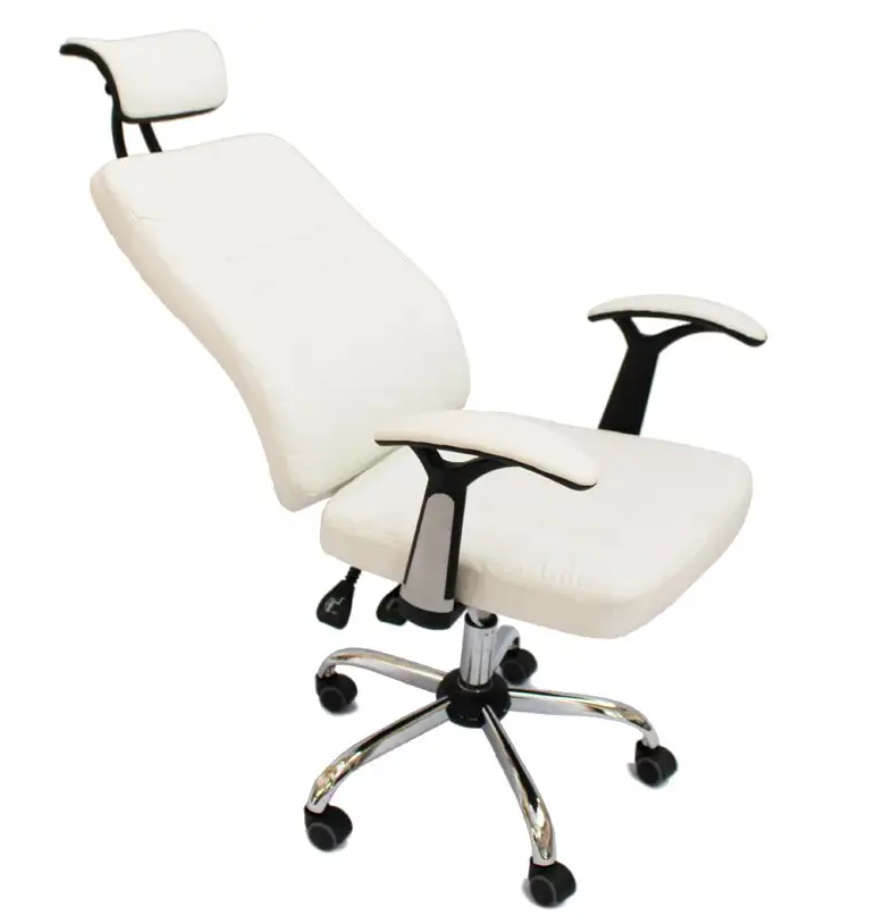 White Shubs Reclining Office Chair with Head and Arm rests