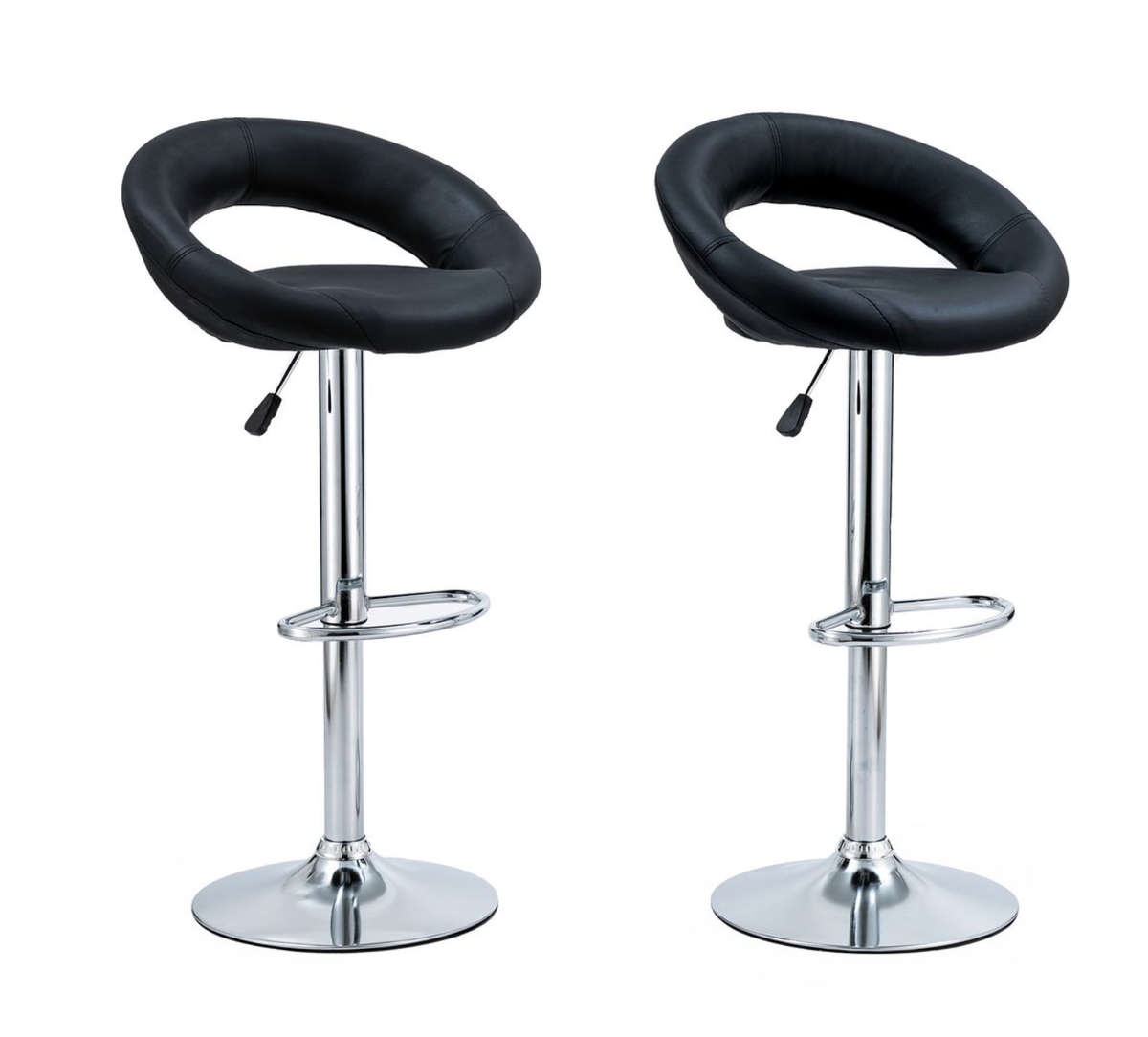 1 PCS Modern Bar Stools PU Leather Kitchen Chairs - Black NEW