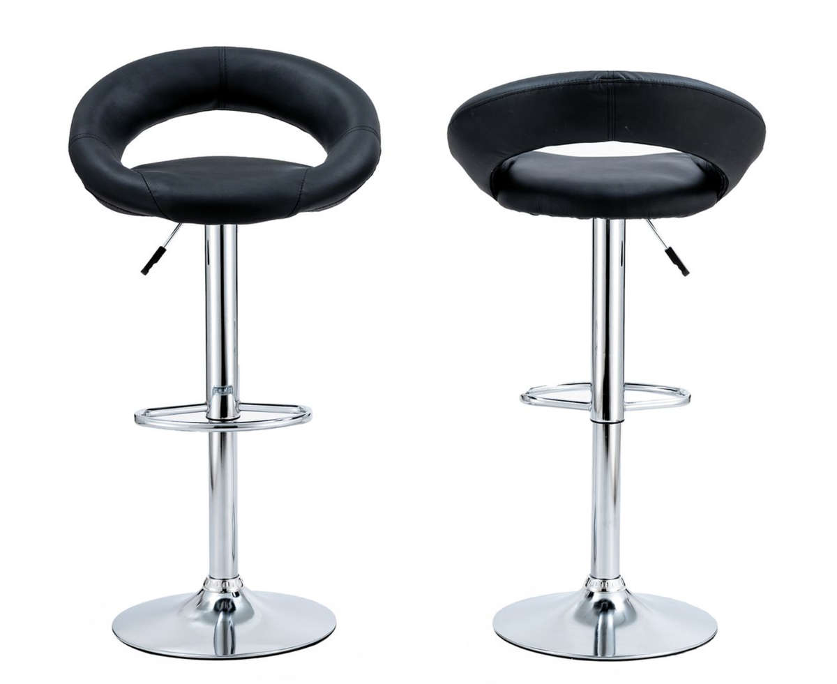 1 PCS Modern Bar Stools PU Leather Kitchen Chairs - Black NEW