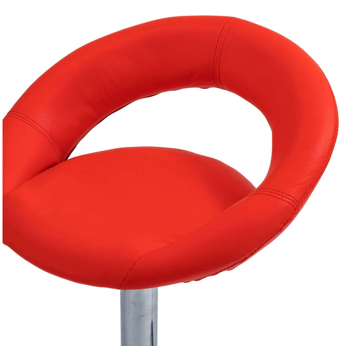 2 Set Modern Bar Stools Leather Kitchen Chairs - Red New