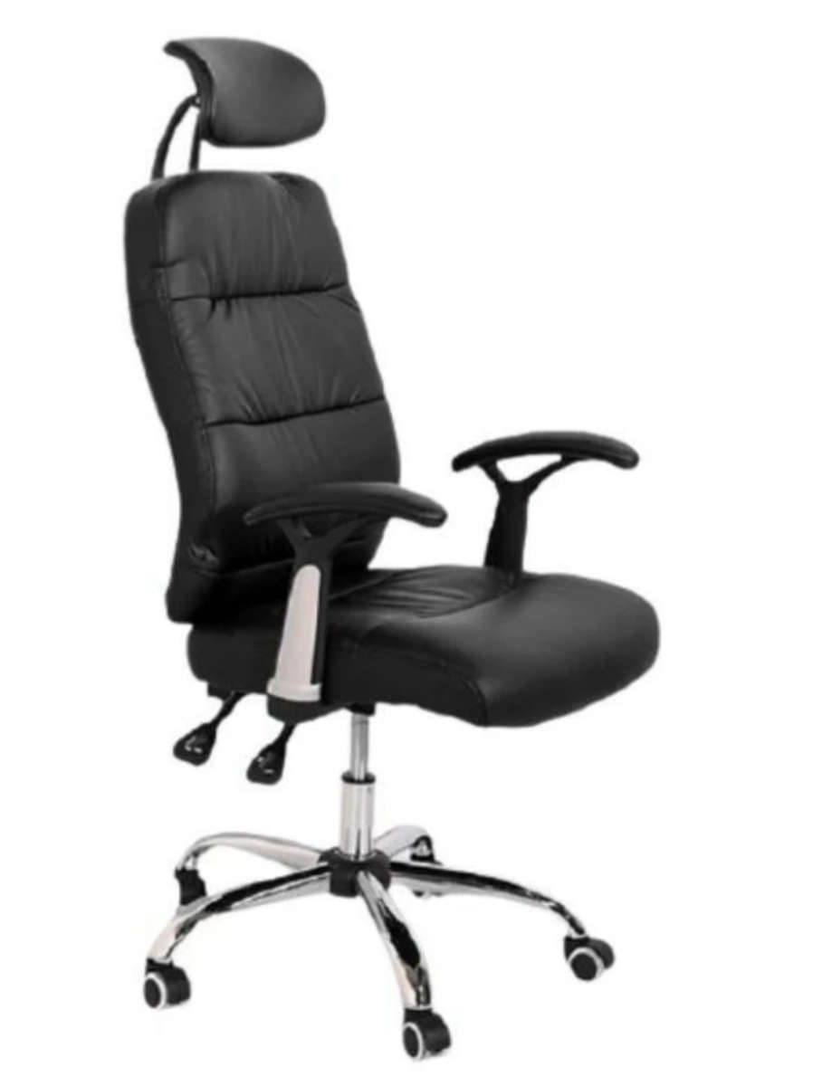 Reclining Office PU Leather Chair with Head and Arm rests