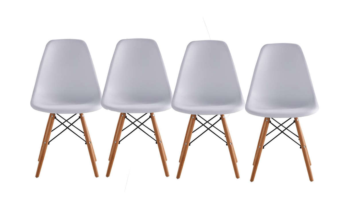 Eames chair 4 in 1 set in grey color