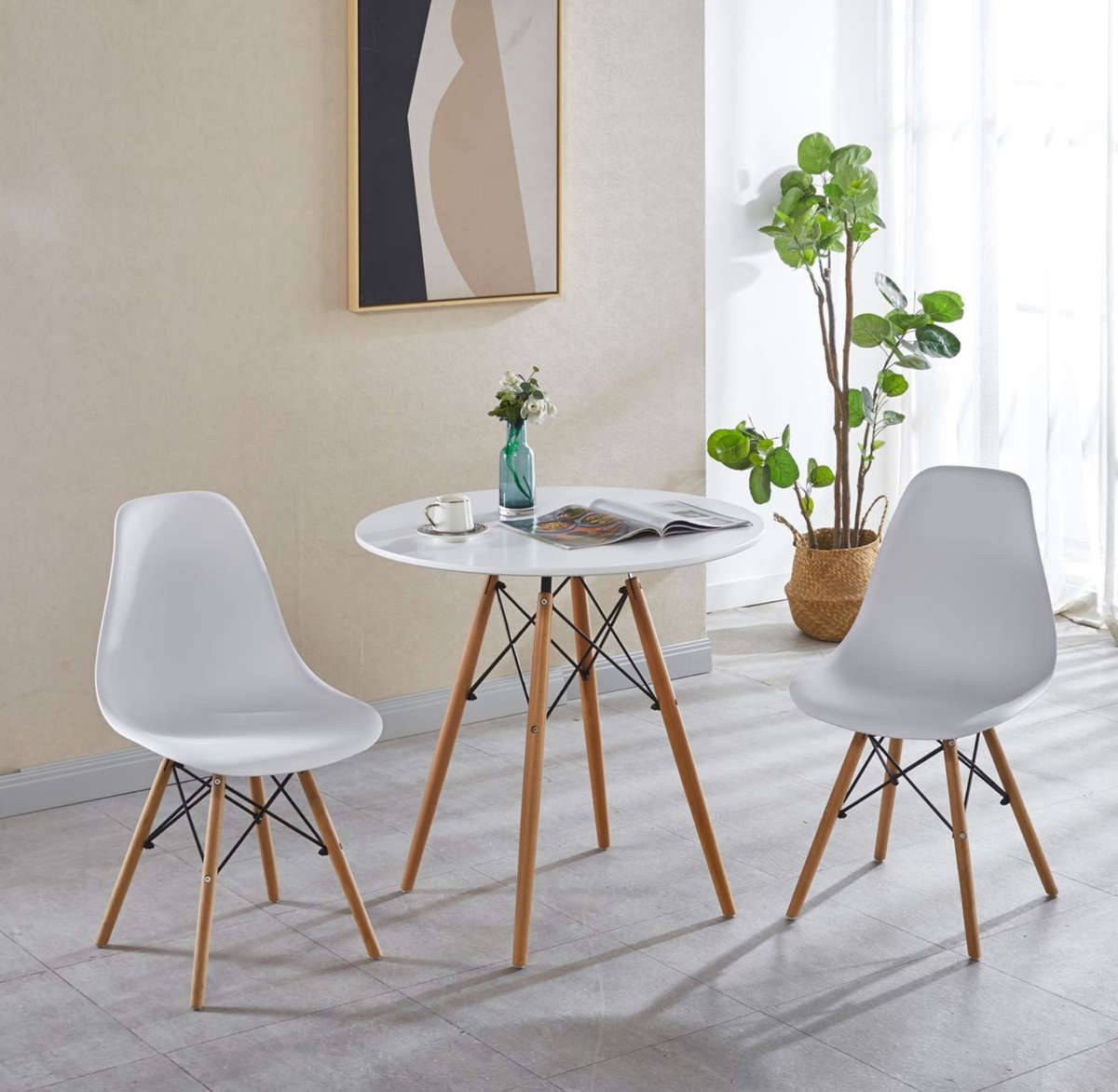 Eames chair 4 in 1 set in grey color