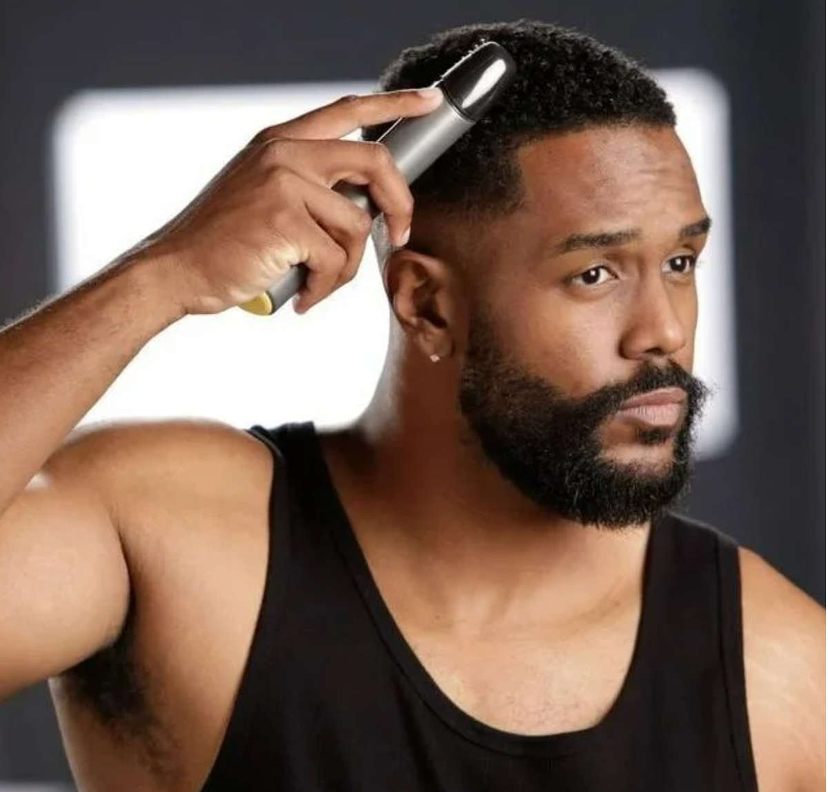 MicroTouch Titanium Trim Cordless Electric Trimmer, at Home Haircut and Body Groomer, Black