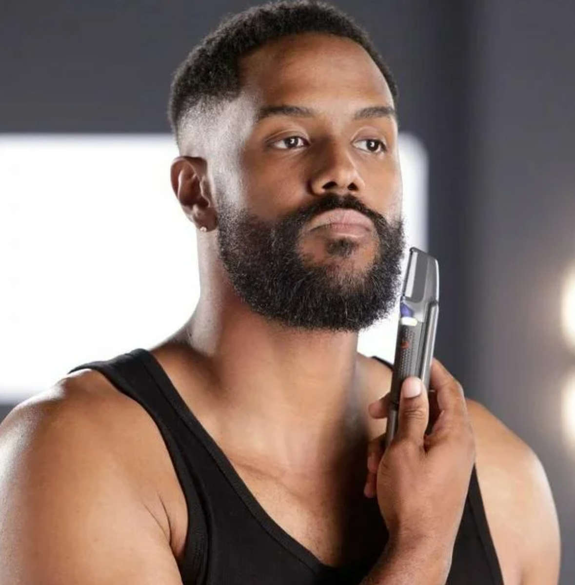 MicroTouch Titanium Trim Cordless Electric Trimmer, at Home Haircut and Body Groomer, Black