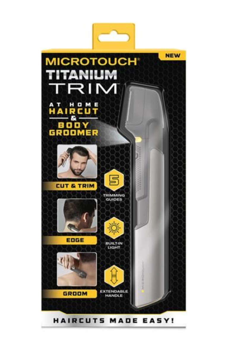 MicroTouch Titanium Trim Cordless Electric Trimmer, at Home Haircut and Body Groomer, Black