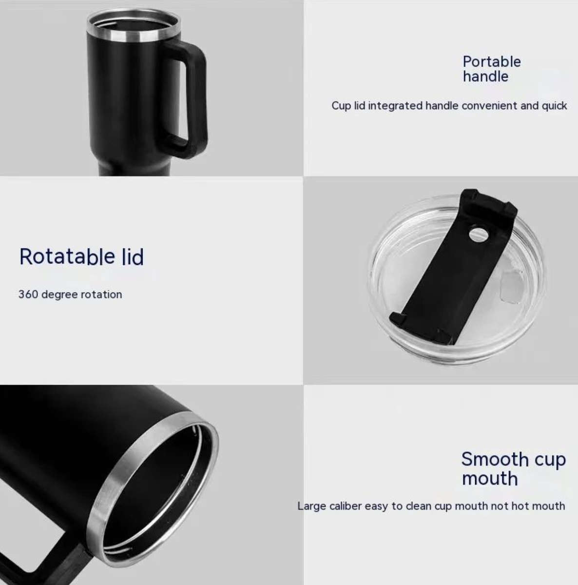 1,2L Tumbler Double Wall Vacuum Flask with Straw Travel Mug Hot/Cold