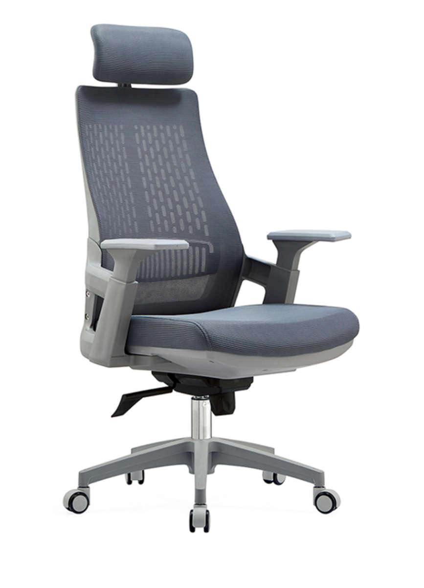 Ergonomic home office chair in grey