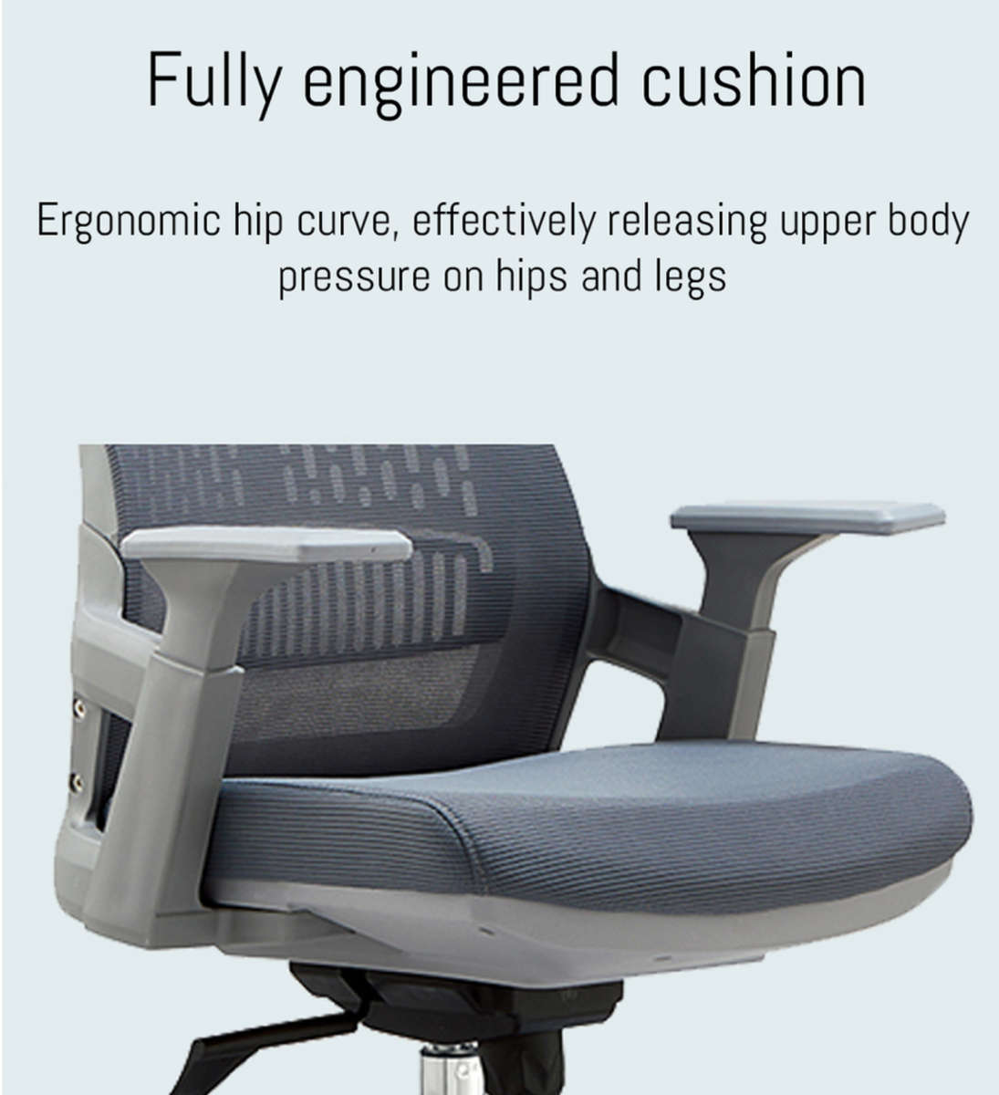 Ergonomic home office chair in grey