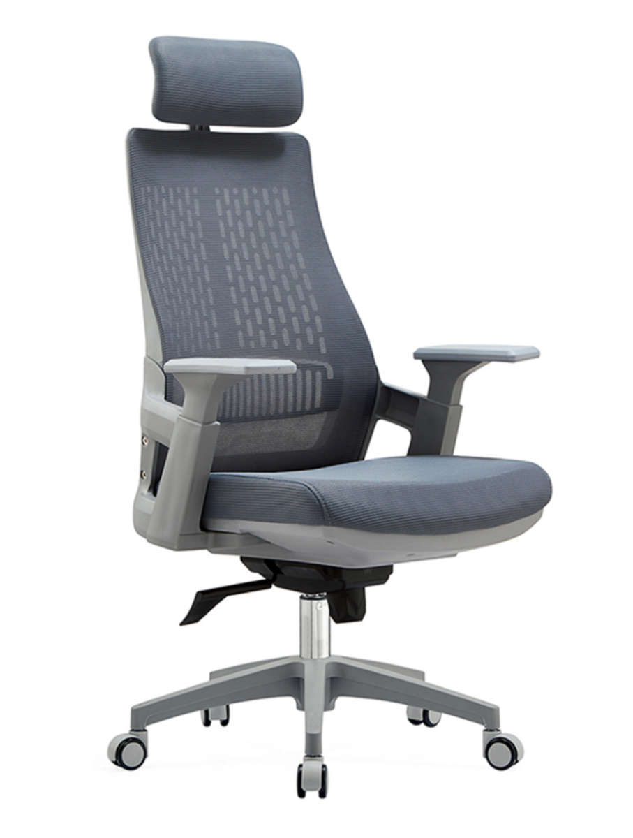 Ergonomic home office chair in grey