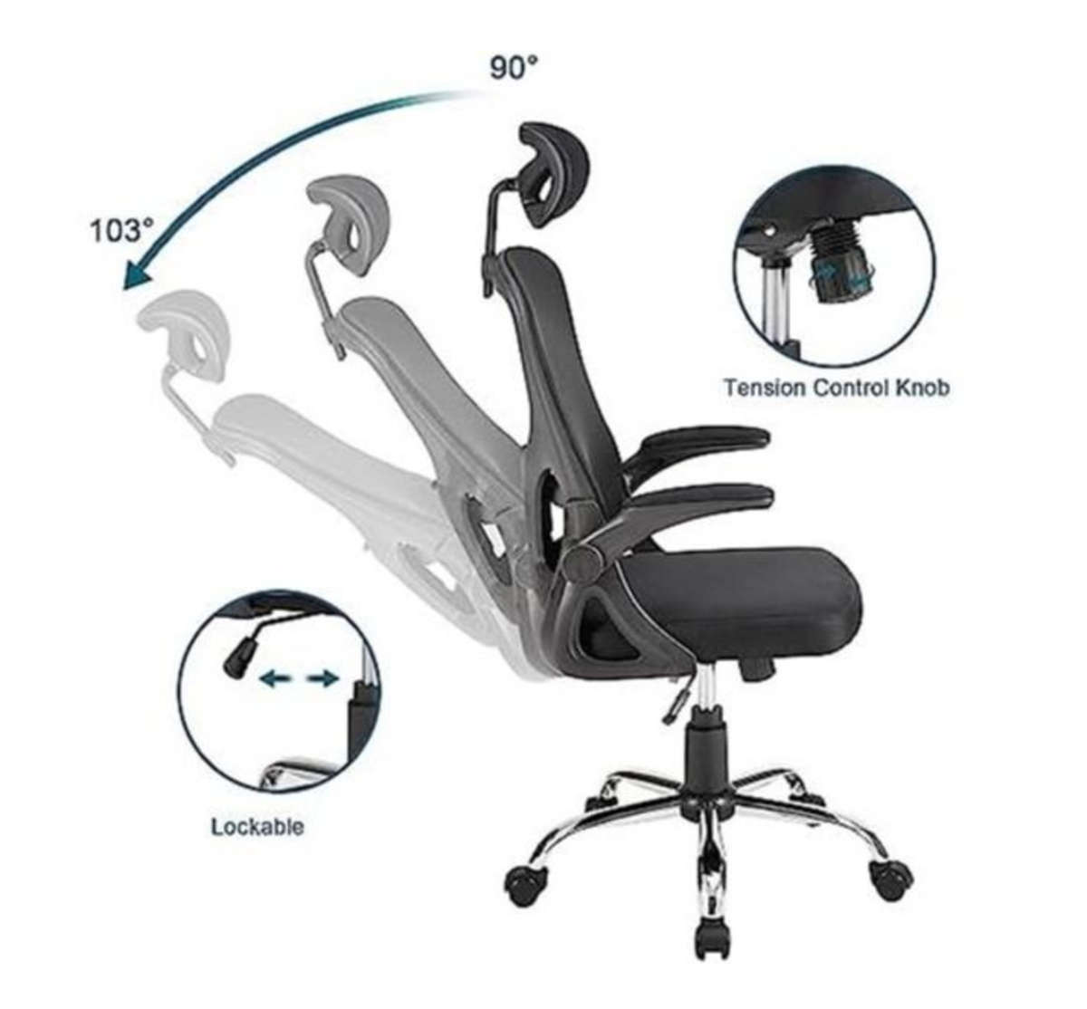 Rex M Ergonomic Swivel Desk Office Chair Adjustable Height with Wheels - DEMO/DISPLAY UNIT