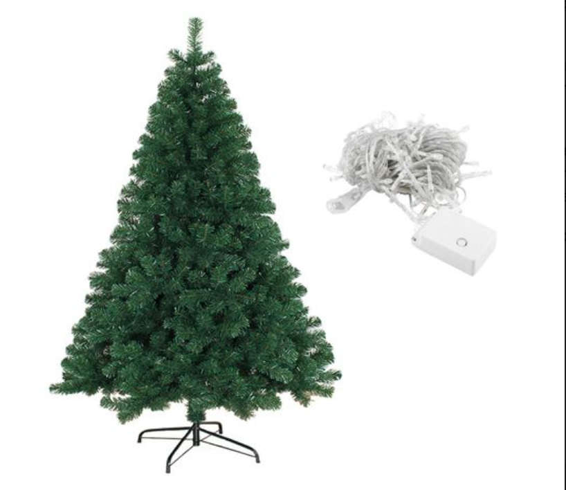 Holiday Tree Full Xmas Tree with Fairy Lights - Green Pine Tree - 180 cm