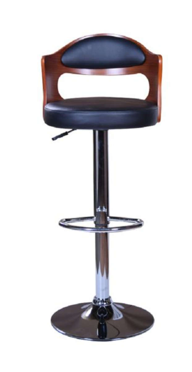 Wooden Back Black Bar Stools - Set of 2 Demo