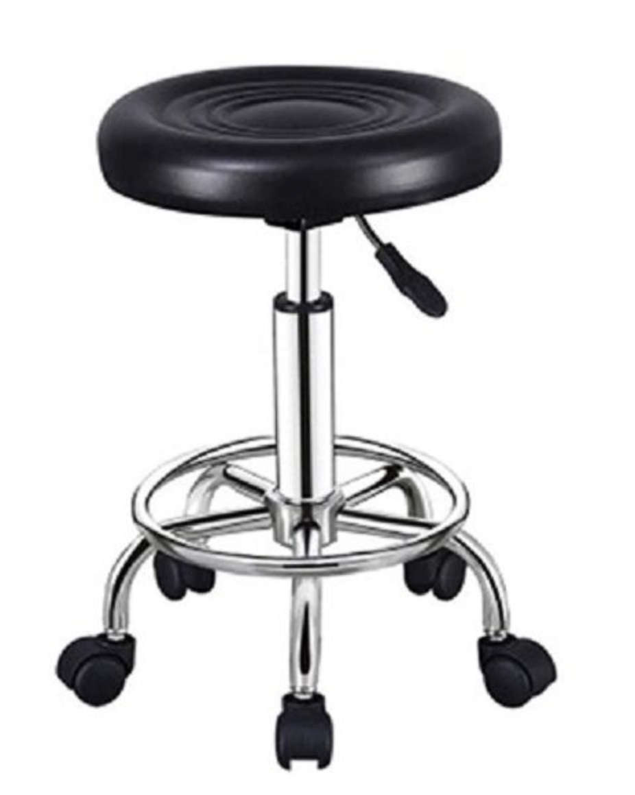 Modern and Adjustable Mini Bar Stool with Wheels - White DEMO/DISPLAY UNIT