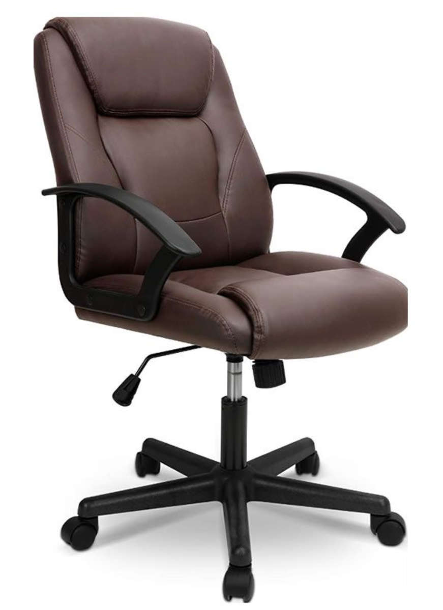 Eay Eay Thing Faux Leather Ergonomic Home Office Chair - Brown