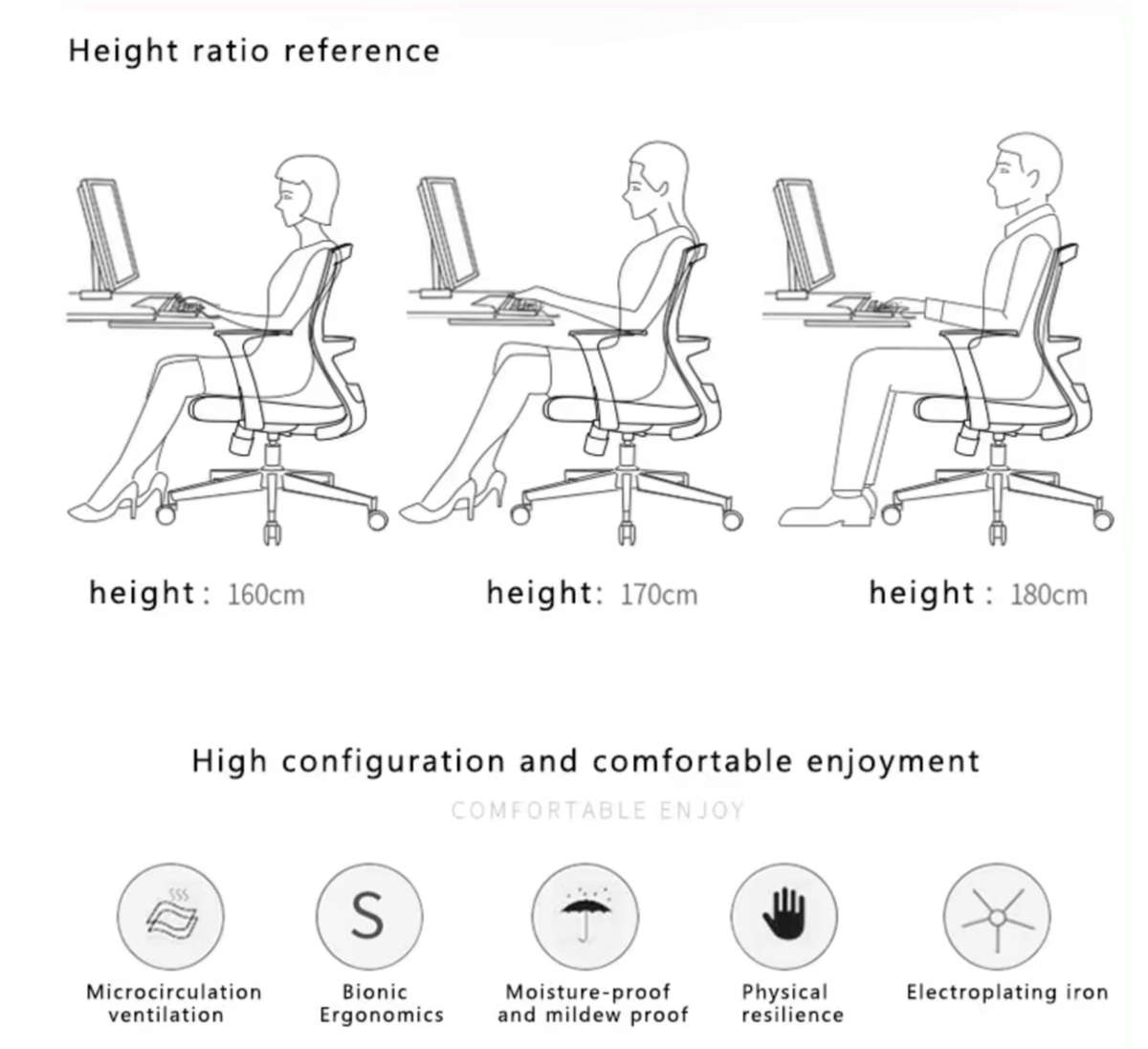 Premium Ergonomic Mesh Chair with Headrest Steel Base