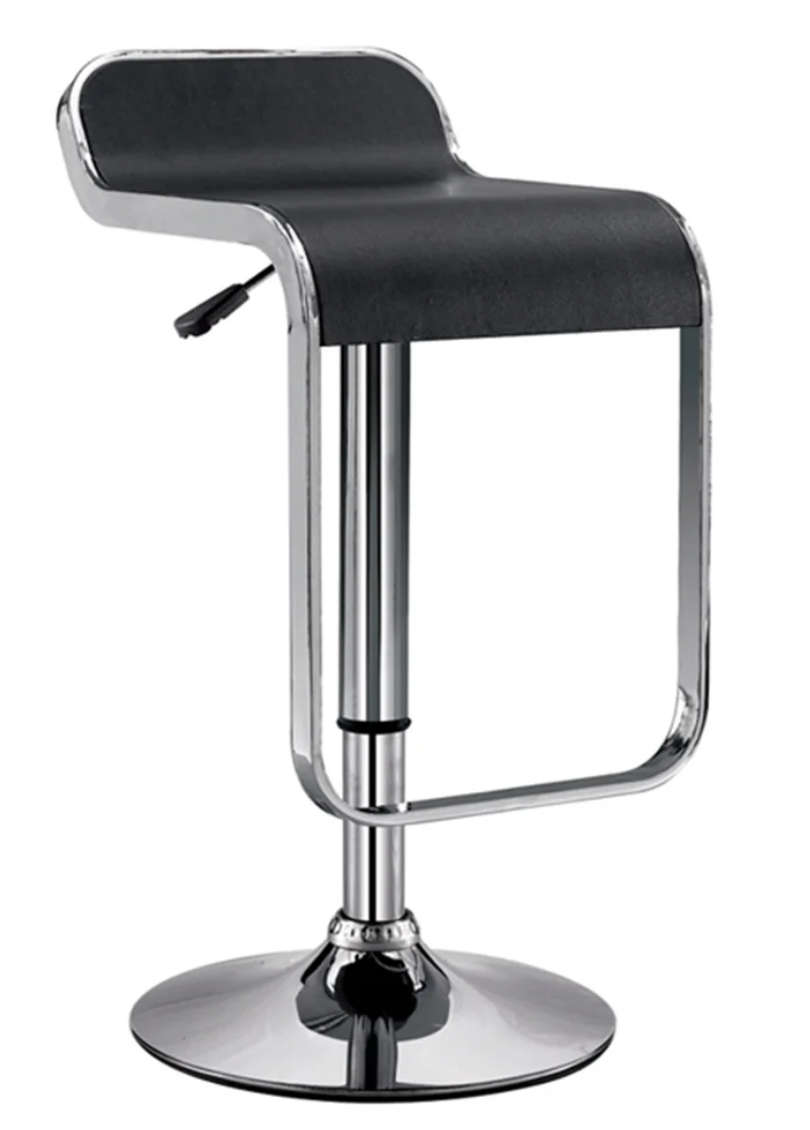 Leather low back kitchen bar chair stool in black - 1 piece