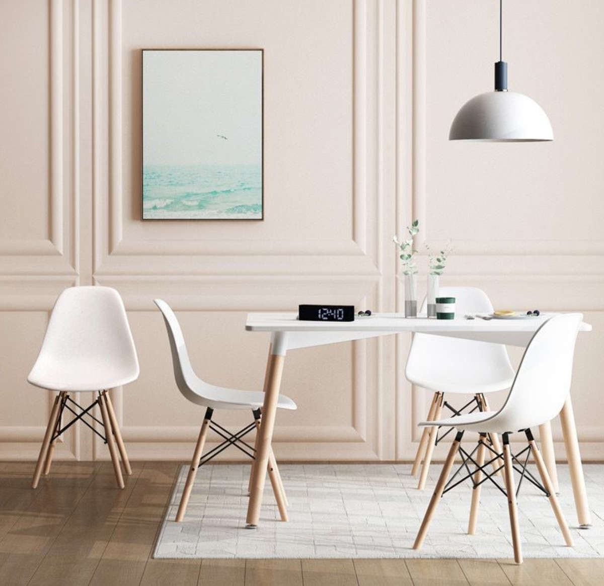 Eames Cafe Side Chair WOODEN GREY LEGS DEMO READ DESCRIPTION