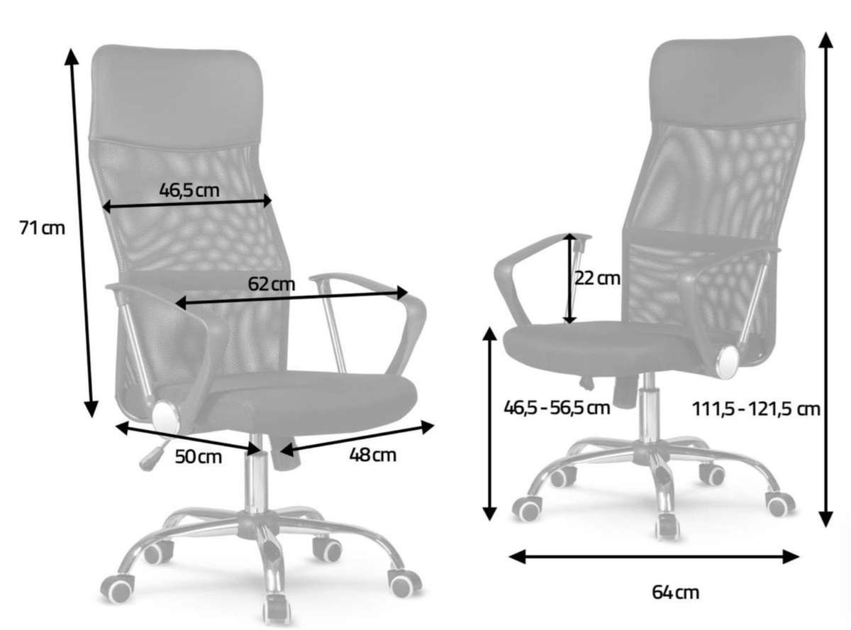 Rex M - Ergonomic High-Back Office Chair - Grey New