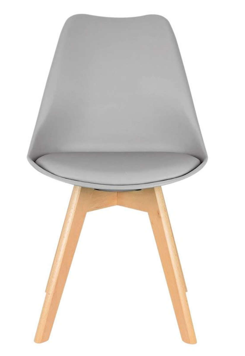 Classy Padded PU Leather Chair Dining Chair - Grey Demo
