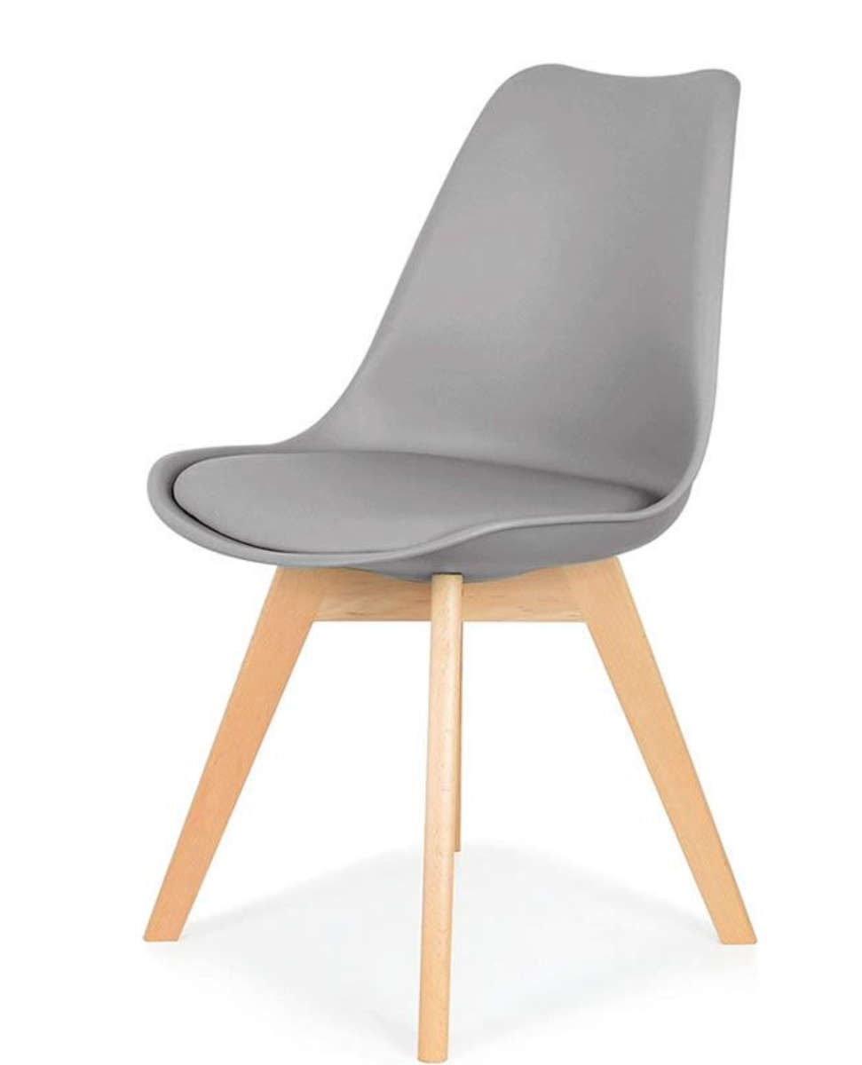 Classy Padded PU Leather Chair Dining Chair - Grey Demo